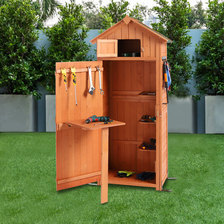 GIODIR Garden Storage Shed Garden Tool Storage Lockable Arrow Wooden Storage Sheds